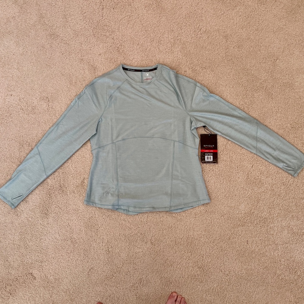 NWT Spyder ladies Sage Green Athletic Top, size Large